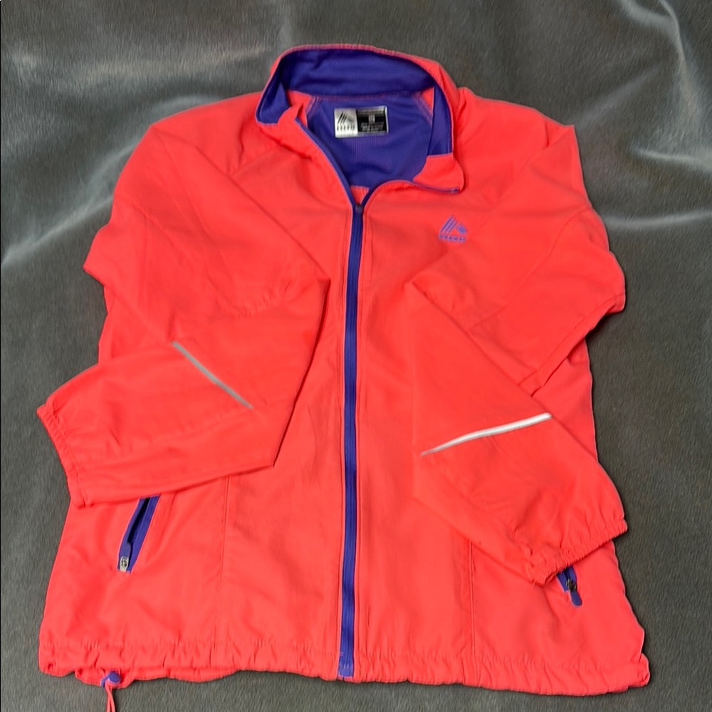 RBX Raincoat Coral and Purple Lightweight Water-Resistant